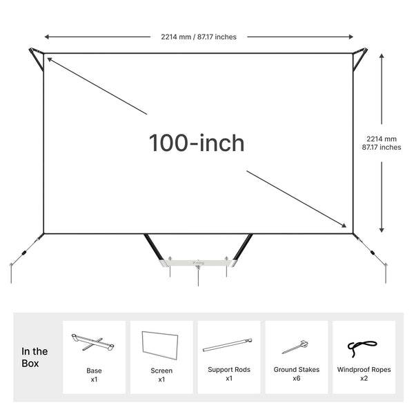 Xming Tragbare Außenfaltbare 100-Zoll Leinwand Perfekt für einen Filmeabend im Freien